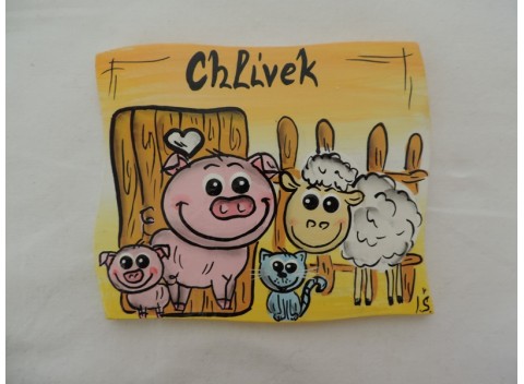 001-Cedulka na dveře-prasátko